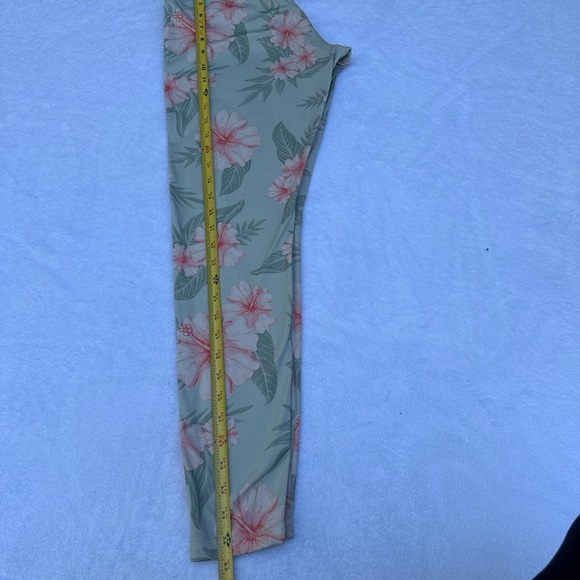 GLYDER  Floral Print Women's Leggings - White and Pink size M - Picture 6 of 9